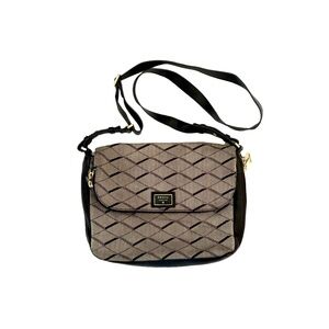Fossil Vintage Leather & Twill Crossbody Bag